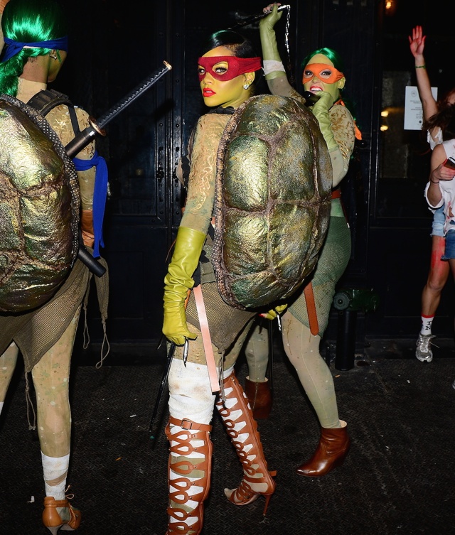 Rihanna dresses up as sexy Ninja Turtle for Halloween